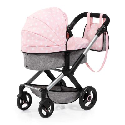 Количка за кукли XEO с чанта розово-сива BAYER 17030AA