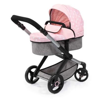 Количка за кукли XEO с чанта розово-сива BAYER 17030AA