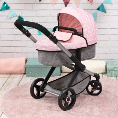 Количка за кукли XEO с чанта розово-сива BAYER 17030AA