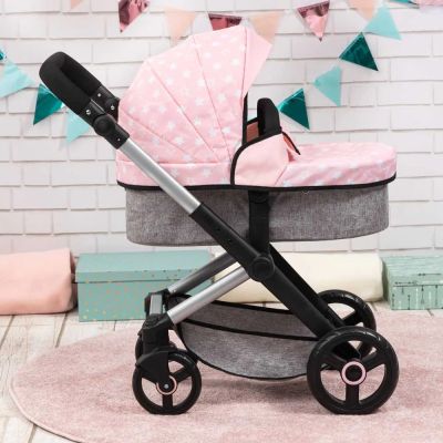 Количка за кукли XEO с чанта розово-сива BAYER 17030AA