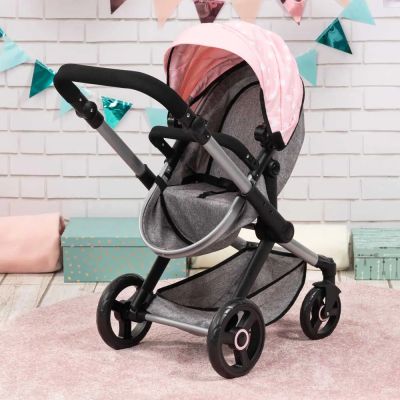 Количка за кукли XEO с чанта розово-сива BAYER 17030AA