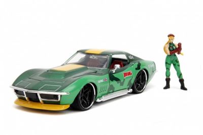 Метален автомобил Chevrolet Corvette Stingray 1969 Cammy Street Fighter 1:24 Jada 30837