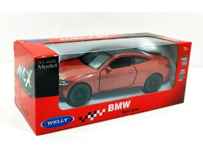 Метална кола BMW M4 Welly 1:34 red