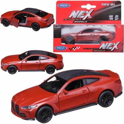 Метална кола BMW M4 Welly 1:34 red