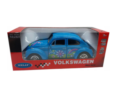Метална количка BEETLE HARD TOP 1:34 Welly син
