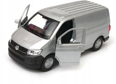 Метален бус Volkswagen Transporter T6 1:34 Welly сив