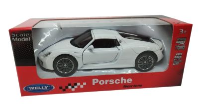 Метална кола Porsche 918 Spyder 1:34 Welly бял