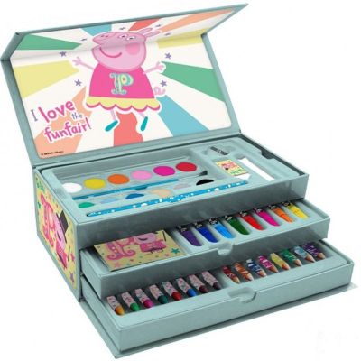 Комплект за рисуване в триетажно куфарче Peppa Pig 799279