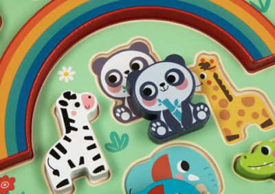 Дървен пъзел и игра за баланс Animals Hi Pando HP095