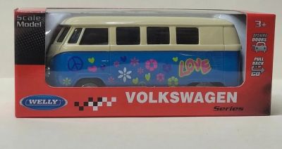 Метална кола Volkswagen Classical Bus T1 1963 Love Welly 1:34