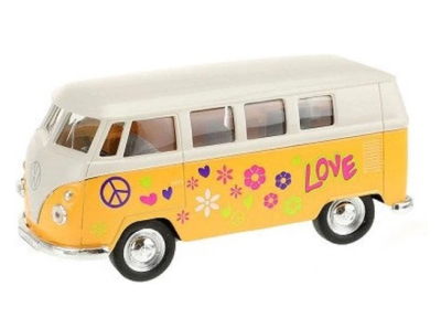Метална кола Volkswagen Classical Bus T1 1963 жълт Welly 1:34