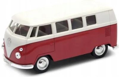 Метална кола Volkswagen Classical Bus T1 1963 red Welly 1:34