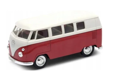 Метална кола Volkswagen Classical Bus T1 1963 red Welly 1:34