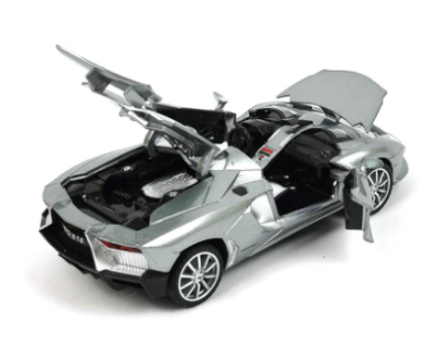 Метална кола Lamborghini със звук и светлини 1:32 сива