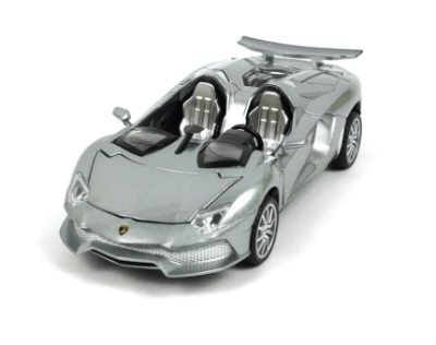Метална кола Lamborghini със звук и светлини 1:32 сива