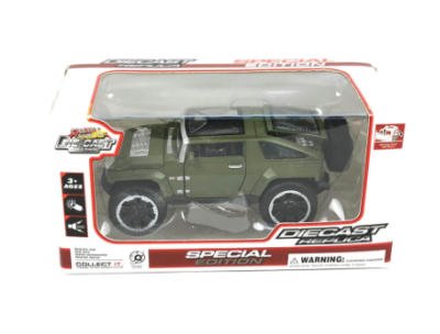 Метален джип Rhino XT със звук и светлини зелен 1:32 