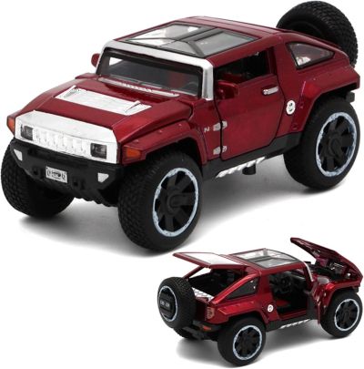 Метален джип Rhino XT със звук и светлини червен 1:32 