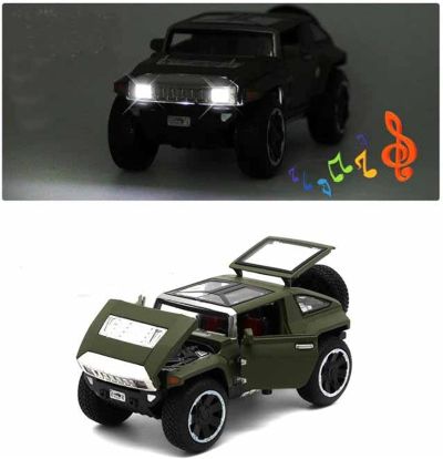 Метален джип Rhino XT със звук и светлини бежов 1:32 