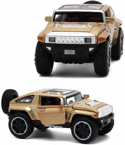 Метален джип Rhino XT със звук и светлини бежов 1:32 