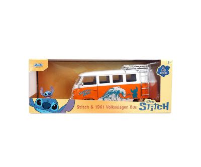 Метален автомобил VW Bus 1961с фигурка Stitch 1:24 Jada 9336340