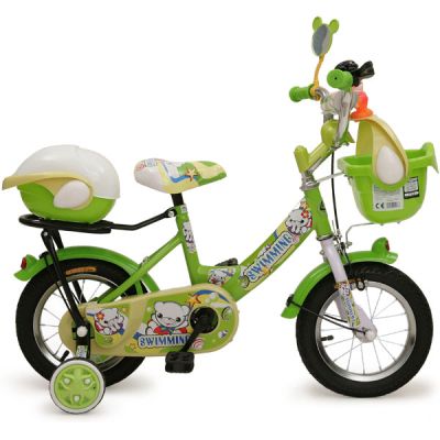 Детски велосипед със спомагателни гуми 1282 зелен