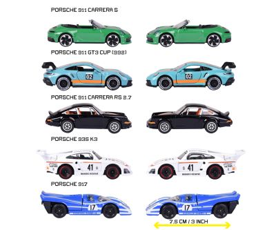 Комплект метални колички Porsche Majorette 8502105002