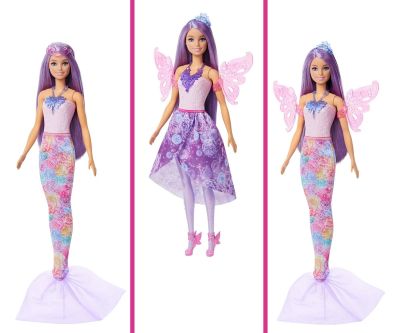 Кукла Barbie Принцеса с трансформация в русалка - фея Mattel JCP74