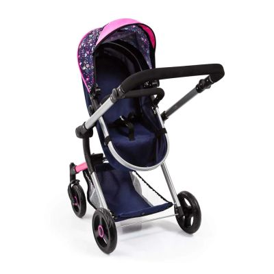 Количка за кукли NEO VARIO трансформираща се с чанта синьо/розова BAYER 18417AA
