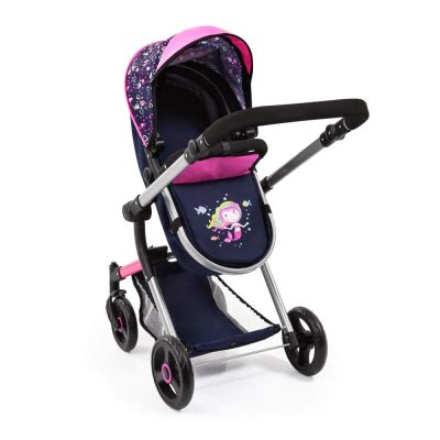 Количка за кукли NEO VARIO трансформираща се с чанта синьо/розова BAYER 18417AA