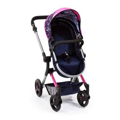 Количка за кукли NEO VARIO трансформираща се с чанта синьо/розова BAYER 18417AA