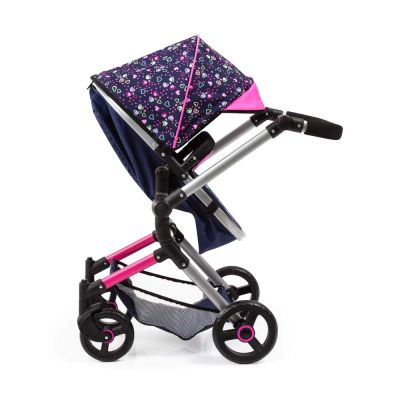 Количка за кукли NEO VARIO трансформираща се с чанта синьо/розова BAYER 18417AA