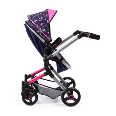 Количка за кукли NEO VARIO трансформираща се с чанта синьо/розова BAYER 18417AA