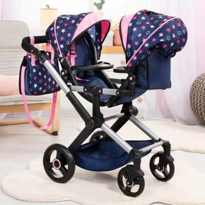 Количка за кукли Близнаци TWIN XEO трансформираща се с чанта BAYER 26716AA