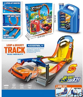 Street Convoy Писта с колички в туба за съхранение 