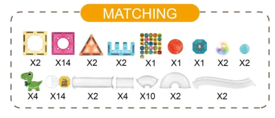 Светещ магнитен конструктор разноцветни плочки 1158