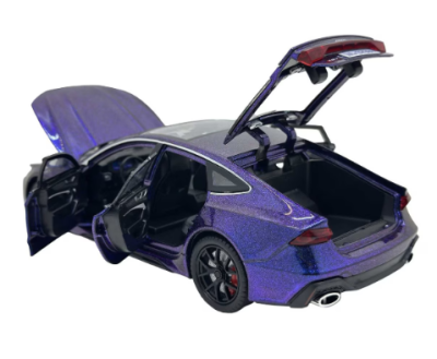 Метален автомобил Audi RS7 със звук и светлини 1/24 син