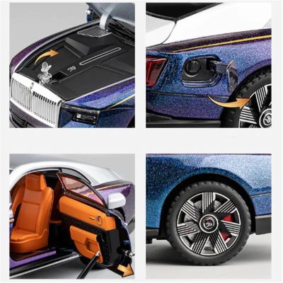 Метален автомобил Rolls Royce Spectre със звук и светлини 1/24 сив