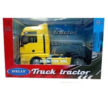 Метален камион влекач MAN TGX Welly 1:32 жълт