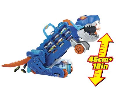 Писта Hot Wheels City 2 в 1 Мега транспортьор с 2 колички или писта T-Rex със звук и светлини Mattel HNG50 