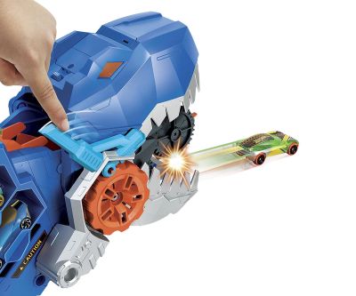 Писта Hot Wheels City 2 в 1 Мега транспортьор с 2 колички или писта T-Rex със звук и светлини Mattel HNG50 