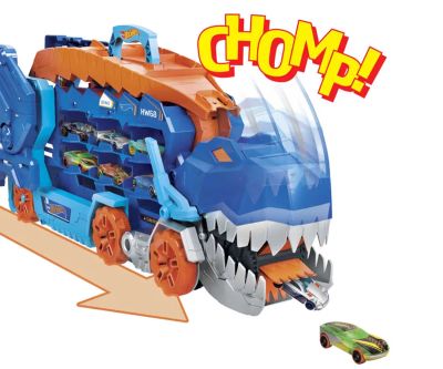 Писта Hot Wheels City 2 в 1 Мега транспортьор с 2 колички или писта T-Rex със звук и светлини Mattel HNG50 