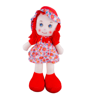 Мека парцалена кукла 50 см червен