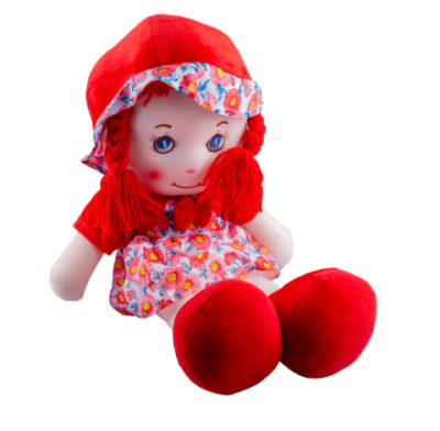 Мека парцалена кукла 50 см червен
