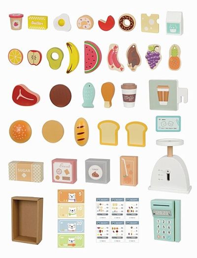 Дървен магазин с аксесоари Tooky Toy TJ427