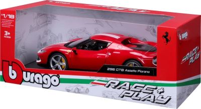Метална кола Ferrari 296 GTB Assetto Fiorano Bburago 1:18 RED