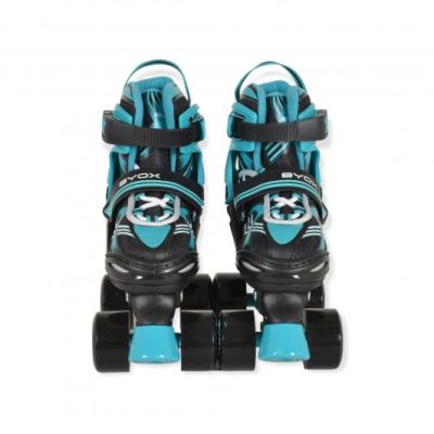 Детски регулируеми ролери/кънки DOUBLE 2 в 1 Тюркоаз M(34-37)