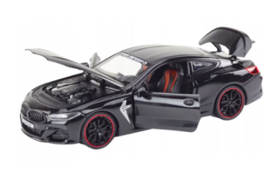 Метален автомобил БМВ М8 със звук и светлини 1/24 black