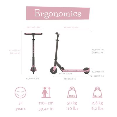 Сгъваема тротинетка Chillafish Flexxi Cameo Pink 