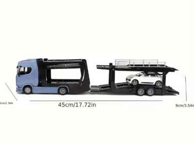 Метален камион автовоз SCANIA S730 с Porsche Bburago 1/43 