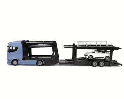 Метален камион автовоз SCANIA S730 с Porsche Bburago 1/43 